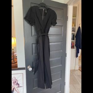 Black cotton J Crew short sleeve jumpsuit
